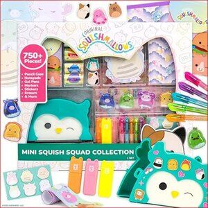 Squishmallows Stationery Set with 750 Pieces and Pencil Case